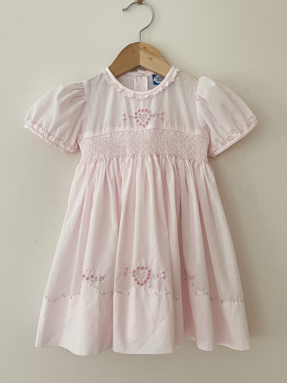 CARRIAGE BOUTIQUE EUC Hand Smocked Soft Ballet Pink Embroidered Heirloom Dress